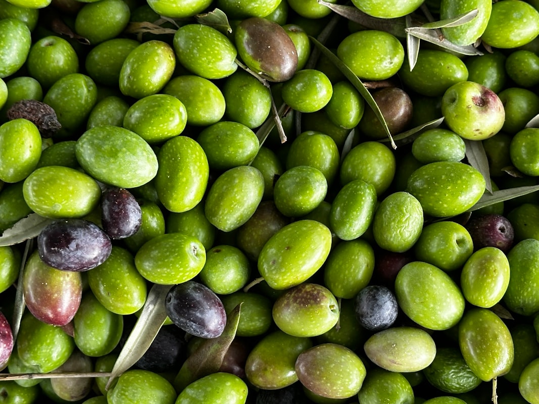 Extra virgin olive oil and fresh produce